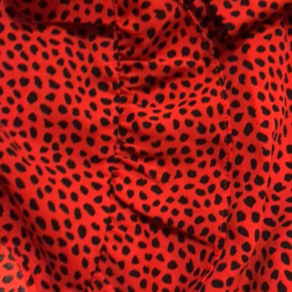 Nasty Gal Brand Red & Black You're Spot On Spotty Dress Size Small Wrap Ruffles - Picture 5 of 5